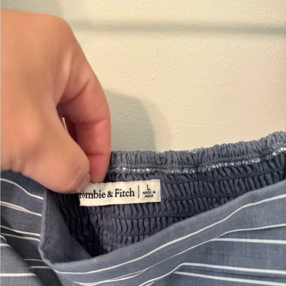 Abercrombie & Fitch Blue Striped Smocked-Waist Dress - Picture 4 of 5